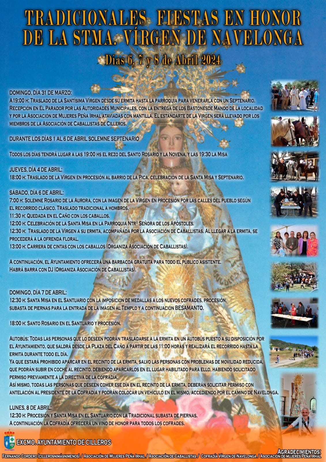 Tradicionales fiestas en honor de la Santísima Virgen de Navelonga 2024 Cilleros